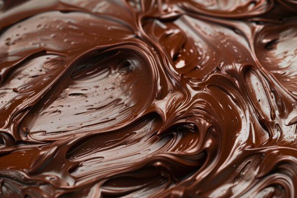 Photo of Fresh made chocolate frosting for cake close up. Food photo for backdrops or recipes