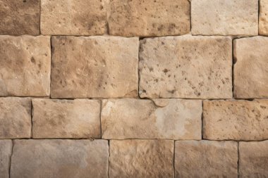 Antik sarı blok duvar dokusunun işlenmiş kolajı. Pankart, arkaplan veya 3B haritalama için doku