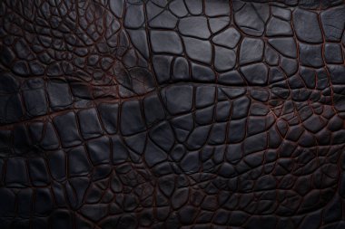 İşlenmiş koyu deri yüzey dokusu kolajı. Pankart, arkaplan veya 3B haritalama için doku