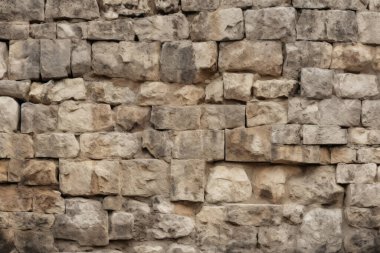 Gündüz vakti eski kum bloğu duvar dokusunun işlenmiş kolajı. Pankart, arkaplan veya 3B haritalama için doku