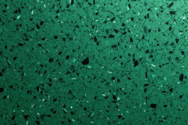 Yeşil terrazzo yüzey dokusunun işlenmiş kolajı. Pankart, arkaplan veya 3B haritalama için doku