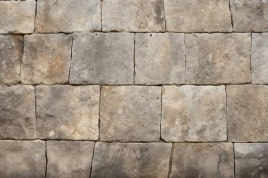 Antik sarı blok duvar dokusunun işlenmiş kolajı. Pankart, arkaplan veya 3B haritalama için doku