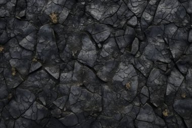 Siyah taş asfalt yüzey dokusunun işlenmiş kolajı. Pankart, arkaplan veya 3B haritalama için doku