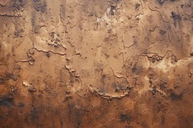 İşlenmiş kolaj eski kuru kahverengi kil yüzey dokusu. Pankart, arkaplan veya 3B haritalama için doku