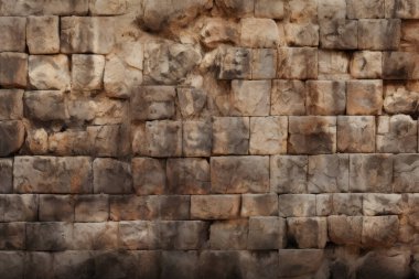 Gündüz vakti eski kum bloğu duvar dokusunun işlenmiş kolajı. Pankart, arkaplan veya 3B haritalama için doku