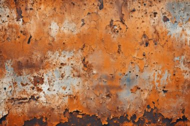 Eski paslı metal duvar yüzey dokusunun işlenmiş kolajı. Pankart, arkaplan veya 3B haritalama için doku