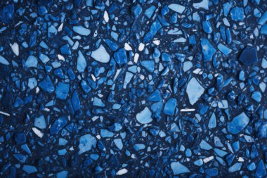 Lacivert terrazzo yüzey dokusunun işlenmiş kolajı. Pankart, arkaplan veya 3B haritalama için doku