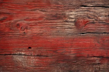 Kırsal boyalı, kırmızı ahşap dokuların işlenmiş kolajı. Pankart, arkaplan veya 3B haritalama için doku