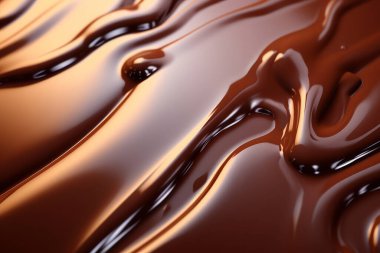 Erimiş çikolata dokusunun işlenmiş kolajı. Pankart, arkaplan veya 3B haritalama için doku