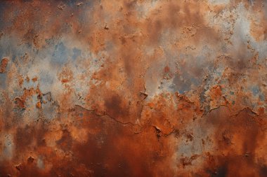 Gündüz vakti paslı metal yaprak dokusunun işlenmiş kolajı. Pankart, arkaplan veya 3B haritalama için doku