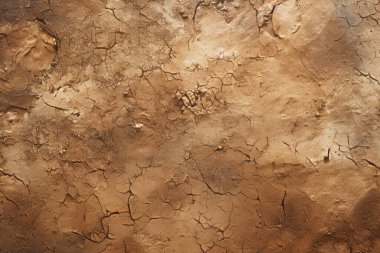 İşlenmiş kolaj eski kuru kahverengi kil yüzey dokusu. Pankart, arkaplan veya 3B haritalama için doku