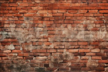 Eskimiş kırmızı brock duvar dokusunun işlenmiş kolajı. Pankart, arkaplan veya 3B haritalama için doku