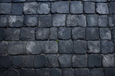 İşlenmiş kaldırım taşları yüzey dokusu kolajı. Pankart, arkaplan veya 3B haritalama için doku