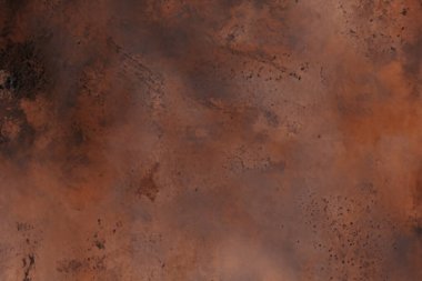 Paslı metal masa yüzey dokusunun işlenmiş kolajı. Pankart, arkaplan veya 3B haritalama için doku