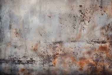 Gündüz vakti paslı metal yaprak dokusunun işlenmiş kolajı. Pankart, arkaplan veya 3B haritalama için doku