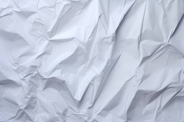 Buruşmuş beyaz kağıt dokusunun işlenmiş kolajı. Pankart, arkaplan veya 3B haritalama için doku