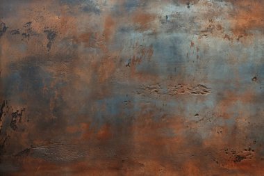 Paslı metal yüzey dokusunun işlenmiş kolajı. Pankart, arkaplan veya 3B haritalama için doku