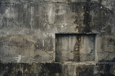  Eski gri beton sığınak duvarının fotoğrafı. Arkaplan veya haritalama için arkaplan dokusu