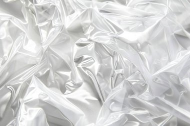 Buruşmuş politen plastik ambalaj kağıdının fotoğrafı. Arkaplan veya haritalama için arkaplan dokusu