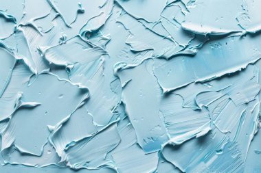 Düz yüzeyde bir sürü akrilik yağlı boya lekesi var. Arkaplan veya haritalama için arkaplan dokusu