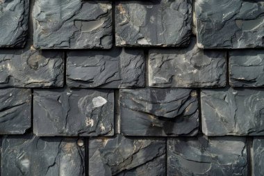 Siyah tahta çatının ya da duvar deseninin fotoğrafı. Arkaplan veya haritalama için arkaplan dokusu