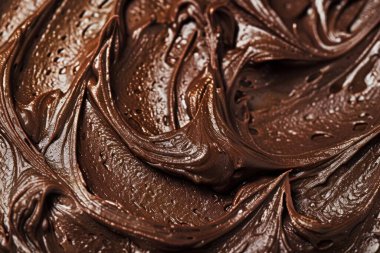 Kek için taze çikolatalı fotograf, yakın çekim. Arkaplan ya da yemek tarifleri için yemek fotoğrafı