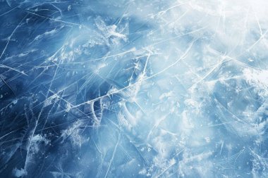 Hokey stadyumundaki buz yüzeyinin fotoğrafı. Arkaplan veya haritalama için arkaplan dokusu