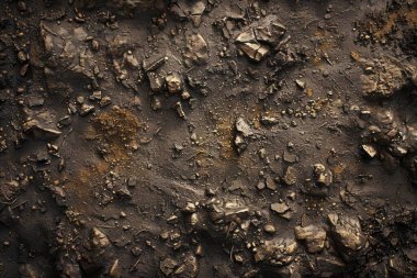 Kahverengi toprak yüzeyi fotoğrafı. Yaklaş. Arkaplan veya haritalama için arkaplan dokusu