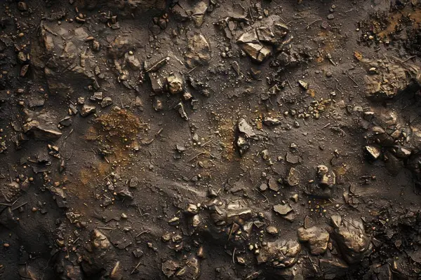 Kahverengi toprak yüzeyi fotoğrafı. Yaklaş. Arkaplan veya haritalama için arkaplan dokusu