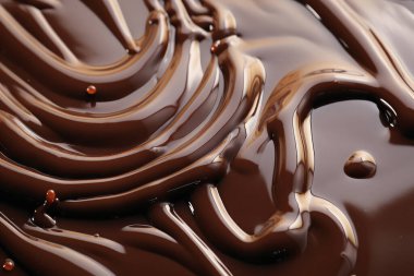 Erimiş çikolata dokusunun işlenmiş kolajı. Pankart, arkaplan veya 3B haritalama için doku