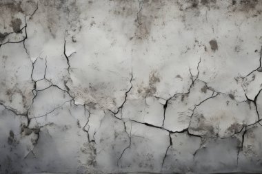 Görünür çatlak dokusuna sahip eski bir duvar kolajı. Pankart, arkaplan veya 3B haritalama için doku