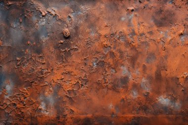 Gündüz vakti paslı metal yaprak dokusunun işlenmiş kolajı. Pankart, arkaplan veya 3B haritalama için doku