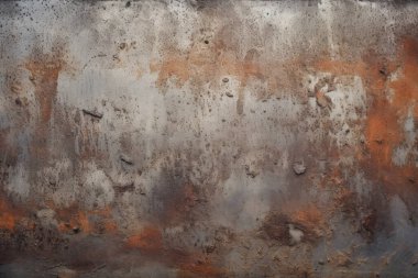 Gündüz vakti paslı metal yaprak dokusunun işlenmiş kolajı. Pankart, arkaplan veya 3B haritalama için doku