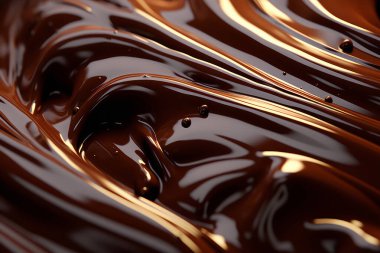 Erimiş çikolata dokusunun işlenmiş kolajı. Pankart, arkaplan veya 3B haritalama için doku