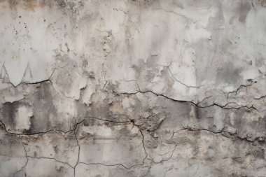 Görünür çatlak dokusuna sahip eski bir duvar kolajı. Pankart, arkaplan veya 3B haritalama için doku