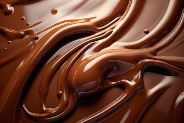 Erimiş çikolata dokusunun işlenmiş kolajı. Pankart, arkaplan veya 3B haritalama için doku