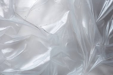 Şeffaf selofan plastik folyo dokusunun işlenmiş kolajı. Pankart, arkaplan veya 3B haritalama için doku