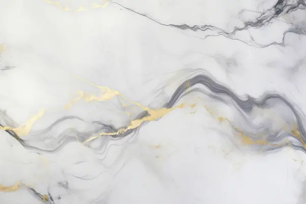 İşlenmiş beyaz ve altın mermer desenli kolaj. Pankart, arkaplan veya 3B haritalama için doku