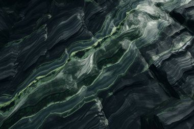 Gündüz vakti zarif yeşil mermer dokusunun işlenmiş kolajı. Pankart, arkaplan veya 3B haritalama için doku