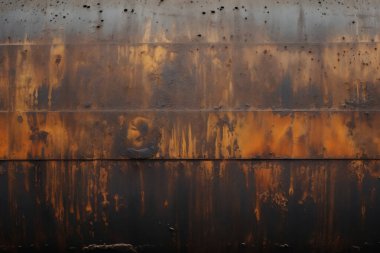 Gündüz vakti paslı metal yaprak dokusunun işlenmiş kolajı. Pankart, arkaplan veya 3B haritalama için doku