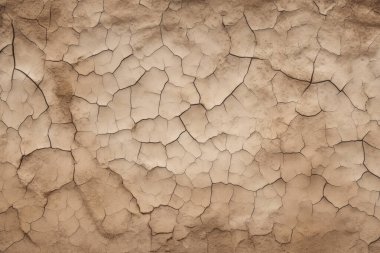 Kurumuş çatlamış toprak yüzey dokusunun işlenmiş kolajı. Pankart, arkaplan veya 3B haritalama için doku