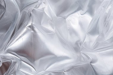 Şeffaf selofan plastik folyo dokusunun işlenmiş kolajı. Pankart, arkaplan veya 3B haritalama için doku