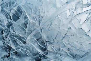 İşlenmiş mavi soğuk kırılan buz yüzeyi dokusu kolajı. Pankart, arkaplan veya 3B haritalama için doku