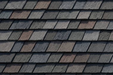 Çatı kiremitlerinin işlenmiş kolajı yüzey dokusu. Pankart, arkaplan veya 3B haritalama için doku