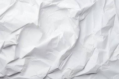 Buruşmuş beyaz kağıt dokusunun işlenmiş kolajı. Pankart, arkaplan veya 3B haritalama için doku