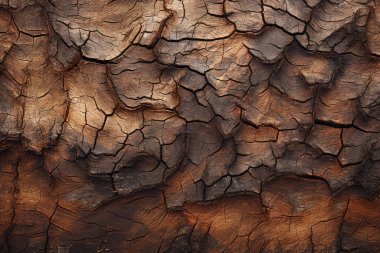 Ağaç kabuğu gövdesi dokusunun işlenmiş kolajı. Pankart, arkaplan veya 3B haritalama için doku