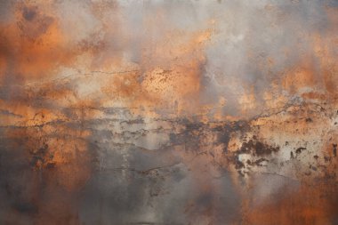 Paslı metal yüzey dokusunun işlenmiş kolajı. Pankart, arkaplan veya 3B haritalama için doku