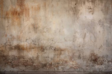 Kirli, kahverengi beton yüzey dokusunun işlenmiş kolajı. Pankart, arkaplan veya 3B haritalama için doku