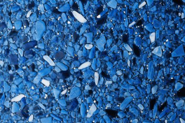 Lacivert terrazzo yüzey dokusunun işlenmiş kolajı. Pankart, arkaplan veya 3B haritalama için doku