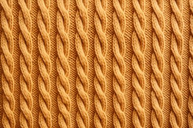 İşlenmiş örgü örgüleri, pamuk iplik dokusu kolajı. Pankart, arkaplan veya 3B haritalama için doku